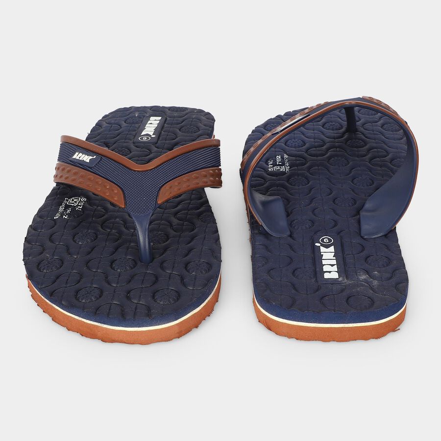 Men's Navy Blue Flip-Flops Slippers, Navy Blue, large