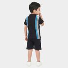 Boys Navy Blue Polo Neck Striped Baba Suit, Navy Blue, small