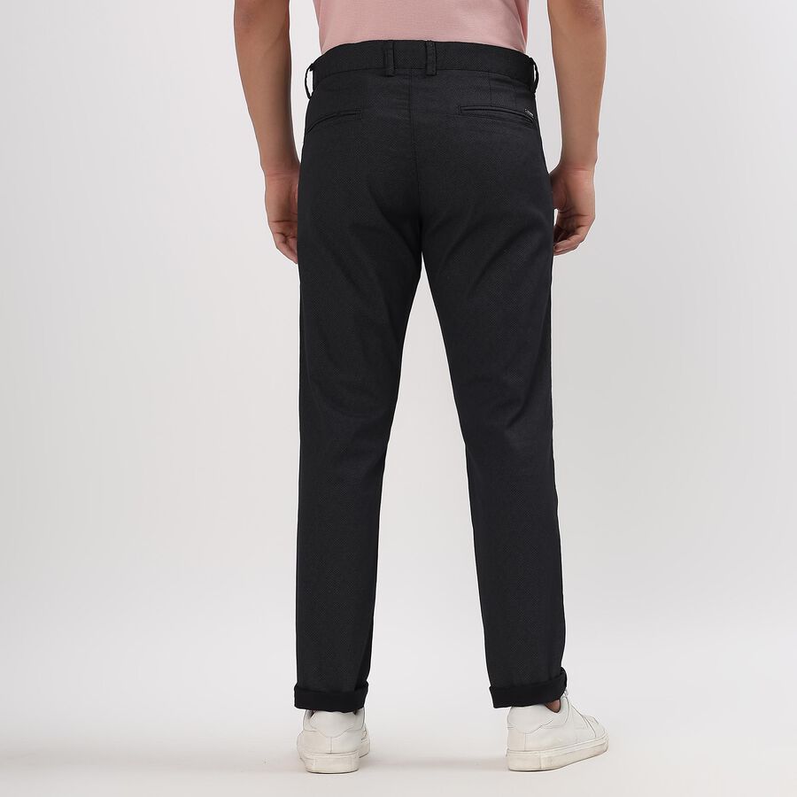 Men's Slim Fit Casual Trousers, काला, large image number null