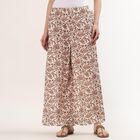 Women's Off White Printed Regular-Fit Palazzos, ऑफ व्हाइट, small