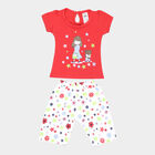 Infants Cotton Capri Set, Red, small image number null