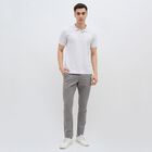 Men's 100% Cotton Slim Fit Casual Trousers, Light Grey, small
