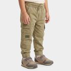 Boys Olive Green Regular Fit Cargo Trousers, Olive, small