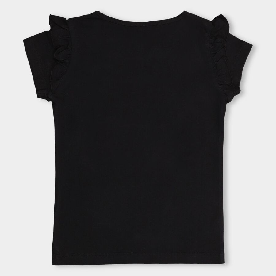 Girls' 100% Cotton T-Shirt, काला, large image number null