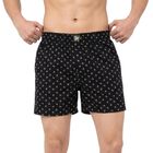 Men's Black Classic Fit Printed Boxers, Black, small