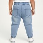 Infant Light Blue Regular Fit Embroidered Jeans, Dark Blue, small image number null