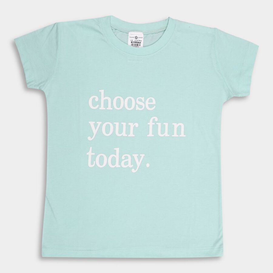 Girls' T-Shirt, हल्का हरा, large image number null