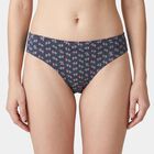 Women's Navy Blue Regular Fit Printed Panty, Mid Blue, small