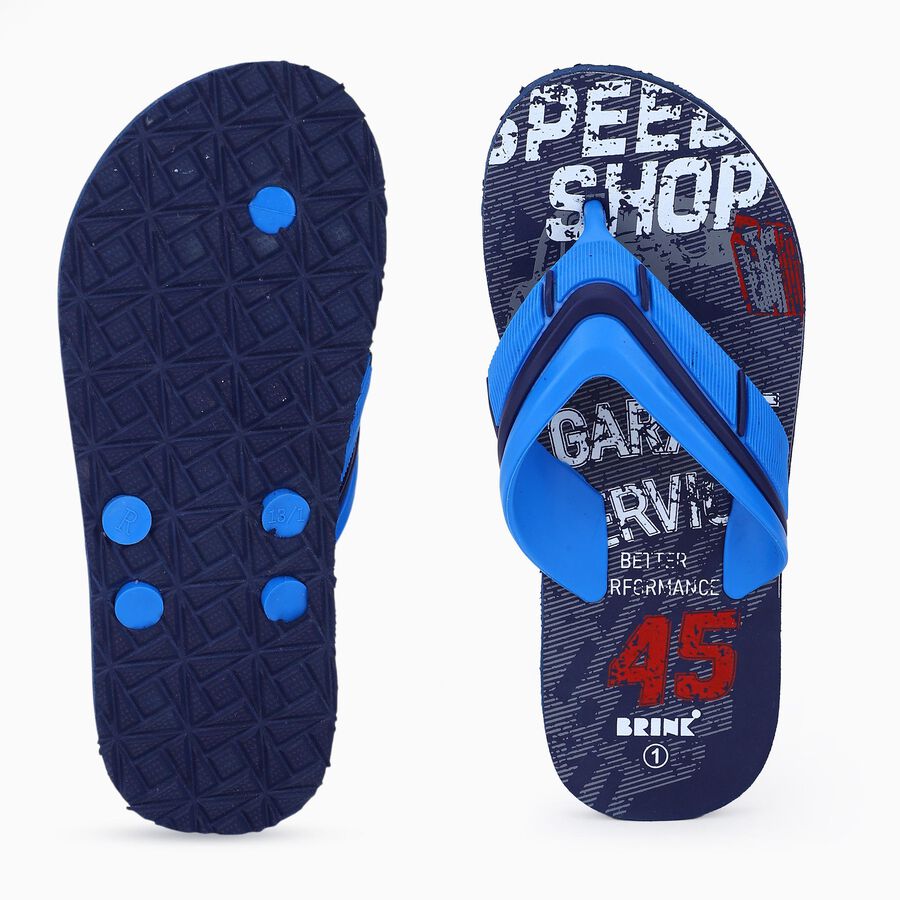 Kids Grey Graphic Print Flip-Flops, Grey, large