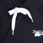 Infants' Navy Blue Elastic Waist Embroidered Trousers, नेवी ब्लू, small image number null