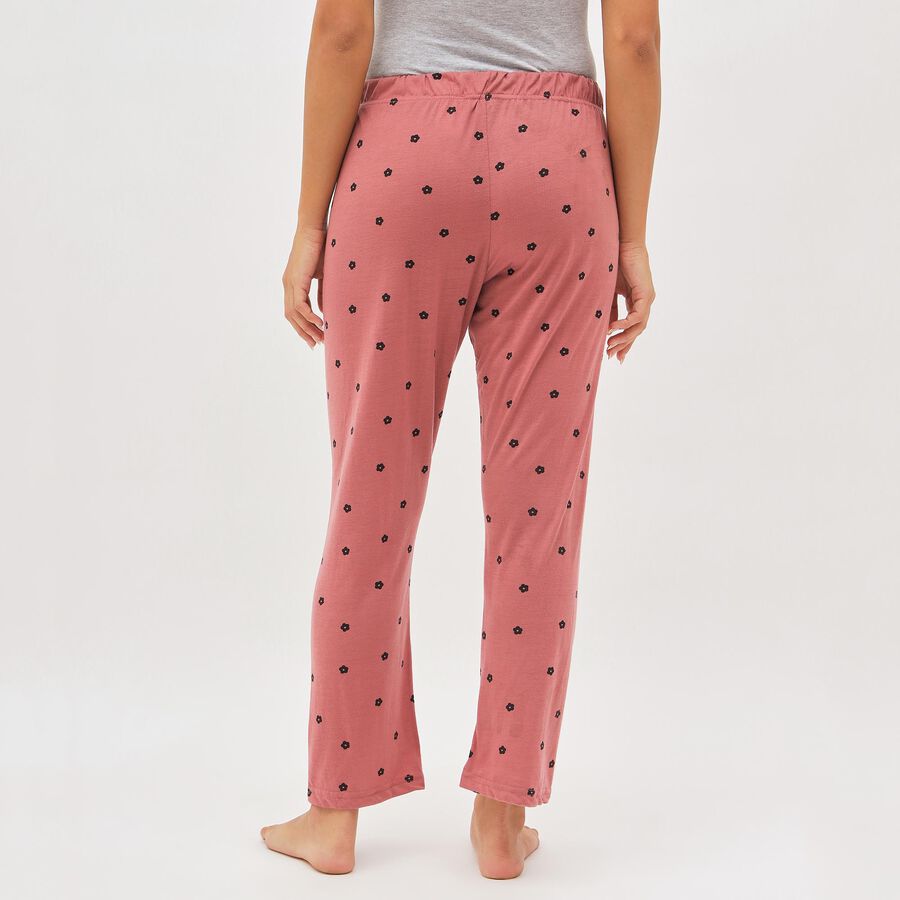 Women's Dusty Rose Floral Printed Elastic Waist Pyjama, गुलाबी, large image number null