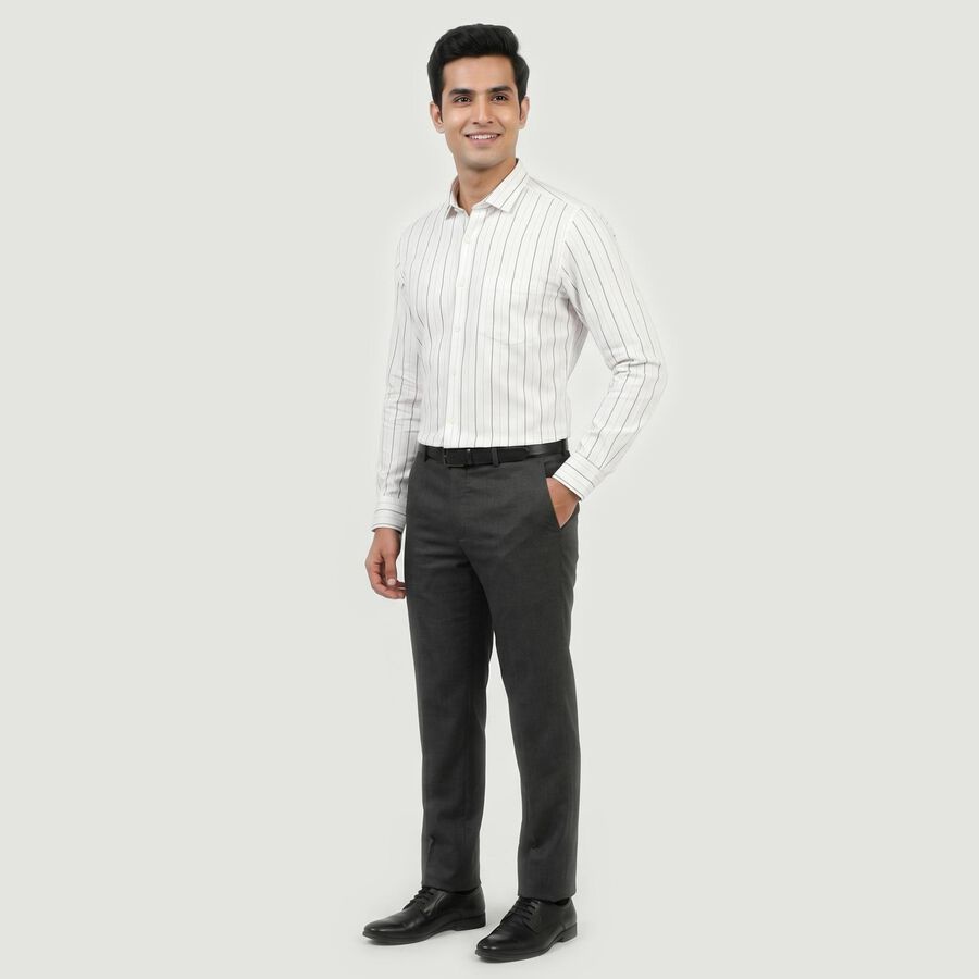 Men White Classic Formal Shirt, White, large