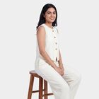 Women's White Solid Co-ord Set, Off White, small
