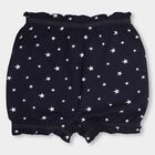 Girls' Dark Navy Regular Fit Printed Bloomers, Navy Blue, small