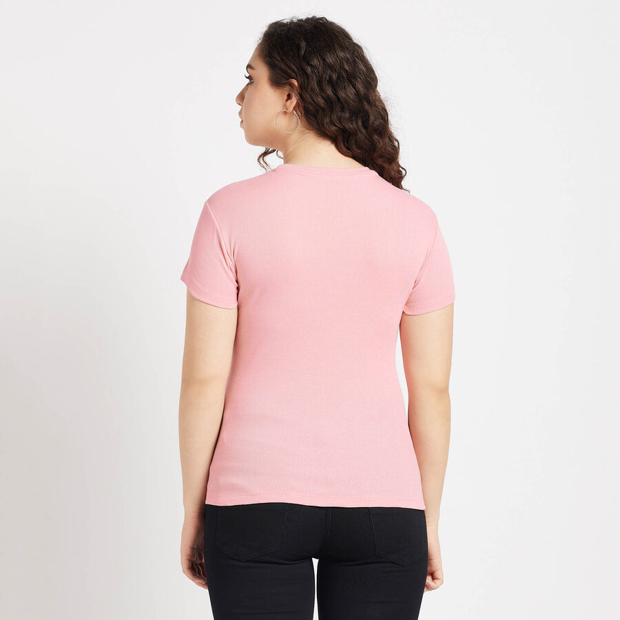 Round Neck T-Shirt, Pink, large image number null