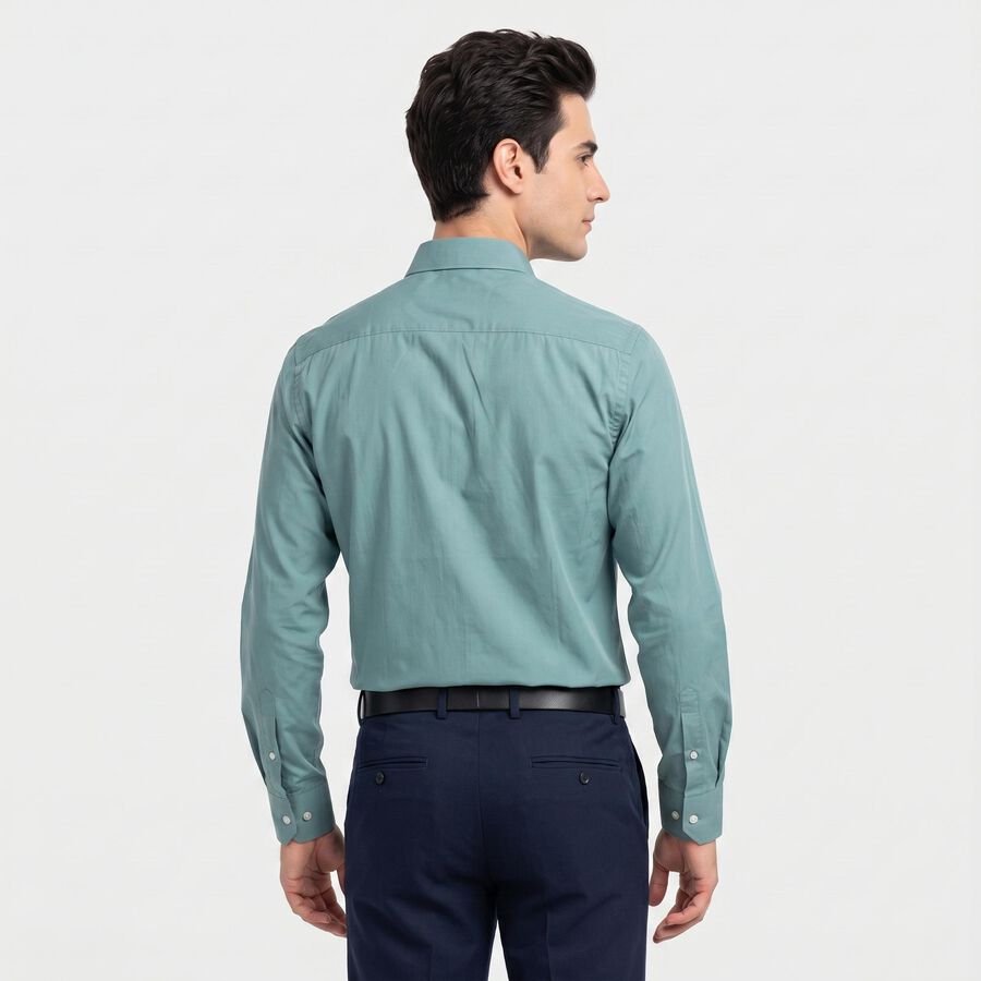 Men's Teal Formal Shirt, टील ब्लू, large