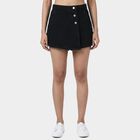 Women's Black Regular Fit High-Rise Denim Shorts, काला, small