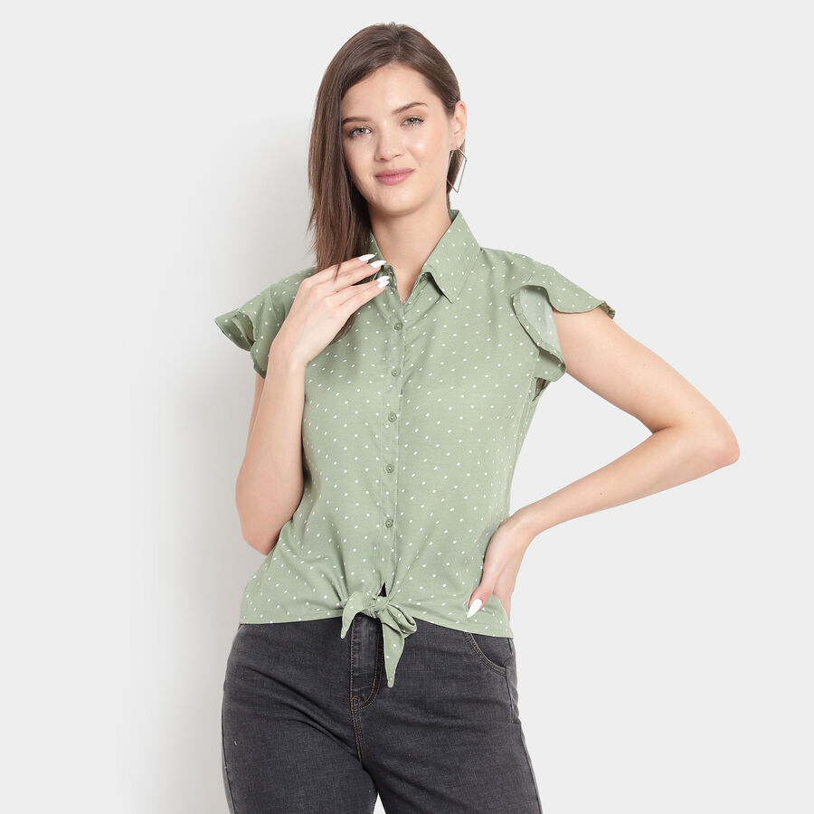 Printed Shirt, Light Green, large image number null