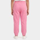 Girls Pink Jogger Fit Graphic Printed Cotton Pyjama, गुलाबी, small