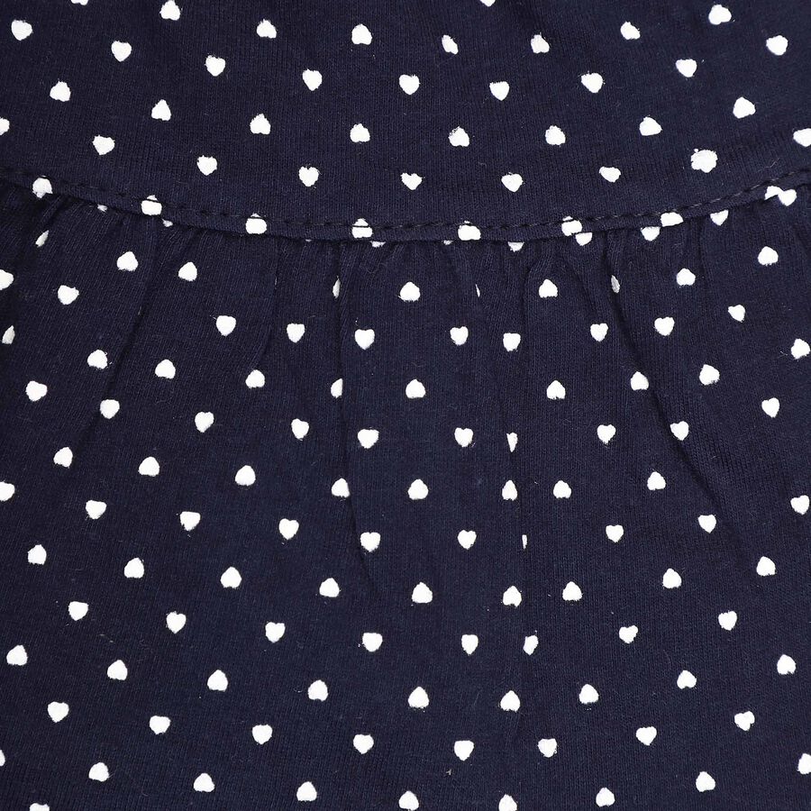 Infants Cotton Skirt Top Set, Navy Blue, large image number null