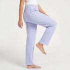 Women's Light Blue Relaxed Fit Solid Pyjama, हल्का नीला, small