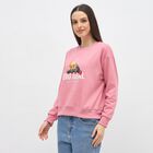 Women's Dusty Pink Crew Neck Casual Sweatshirt, Pink, small image number null