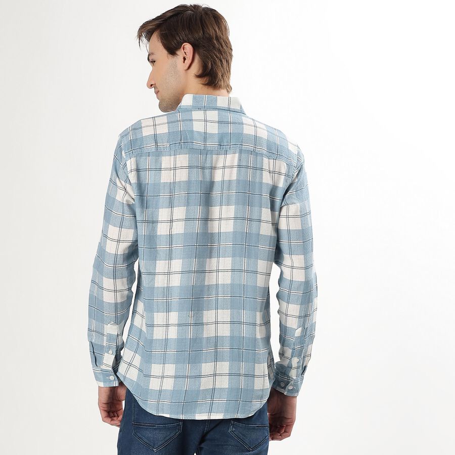 Men's Light Blue Cotton Regular Collar Casual Shirt, Light Blue, large image number null