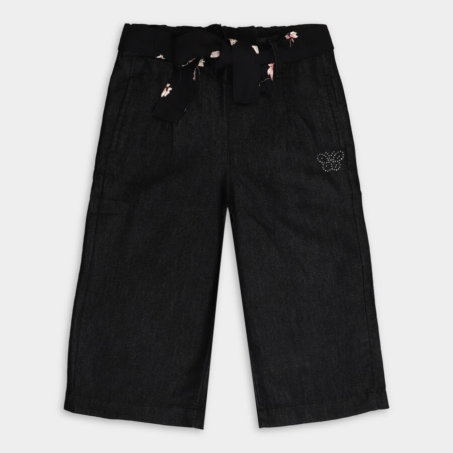 Girls' Capris, Black, large image number null