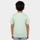 Boys' Light Green Round Neck Textured T-Shirt, Light Green, small