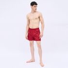 Men's Deep Crimson Printed Elastic Waist Boxers, Red, small image number null