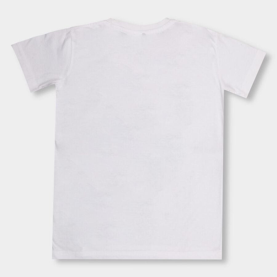 Boys' Half Sleeves T-Shirt, White, large image number null