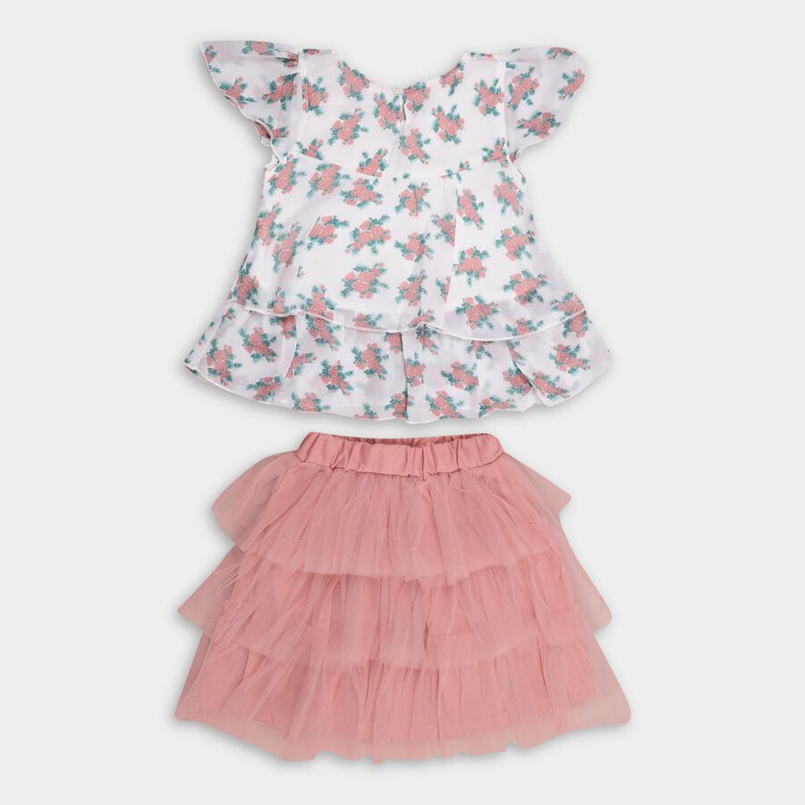 Girls' Top Skirt, पीच, large image number null