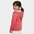 Girls Coral Pink Hooded Casual Sweatshirt, Coral, small image number null