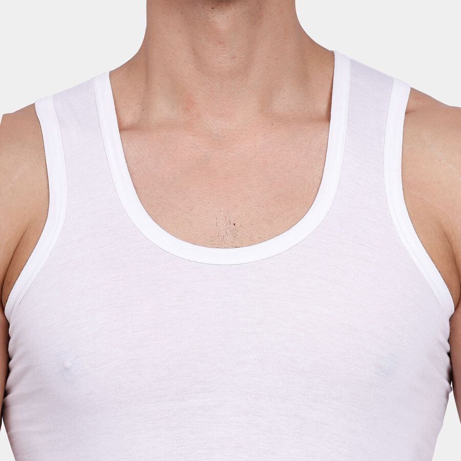 Men's 100% Cotton Vest, White, large image number null