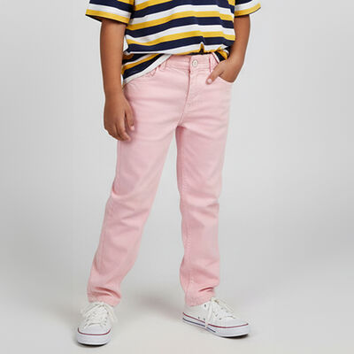 Girls' Light Pink Slim Fit Jeans