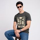 Men's Olive Green Round Neck Regular T-Shirt, हल्का हरा, small