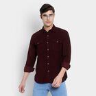 Cotton Solid Casual Shirt, Wine, small image number null