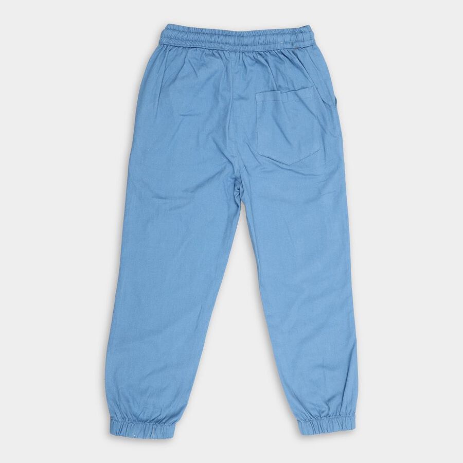 Boys' Cotton Trousers, मध्यम नीला, large image number null