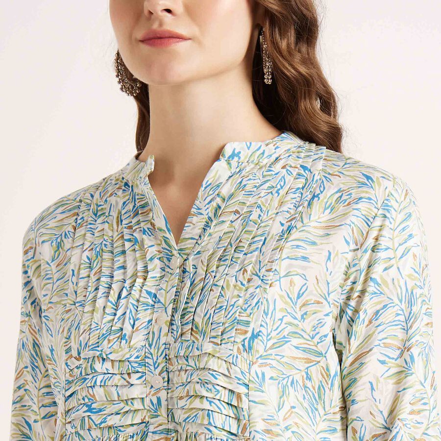Printed Kurta, ऑफ व्हाइट, large image number null