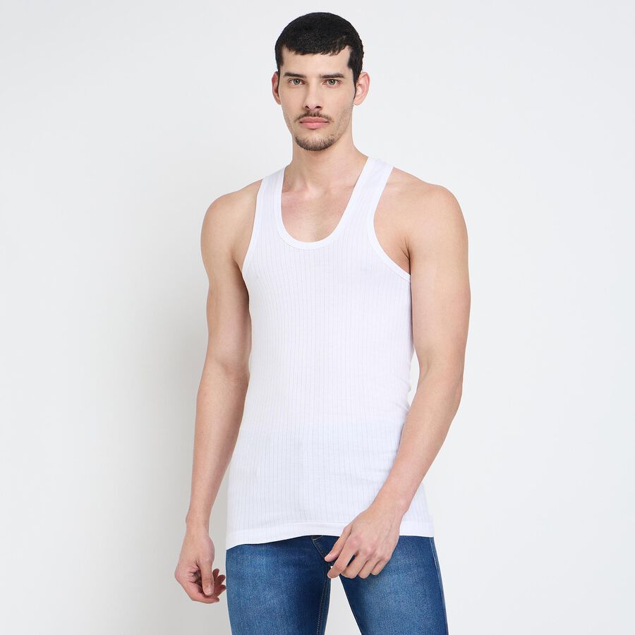 Men's 100% Cotton Vest , White, large image number null
