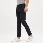 Men's Jet Black Slim Fit Stretchable Jeans, Dark Grey, small