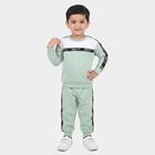 Boys Mint Green Crew Neck Colorblock Baba Suit, हल्का हरा, small