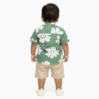 Infants' Olive Cotton Collared Floral Baba Suit, Olive, small