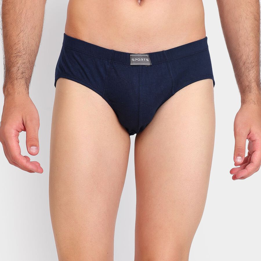 Men's 100% Cotton Briefs, Navy Blue, large image number null