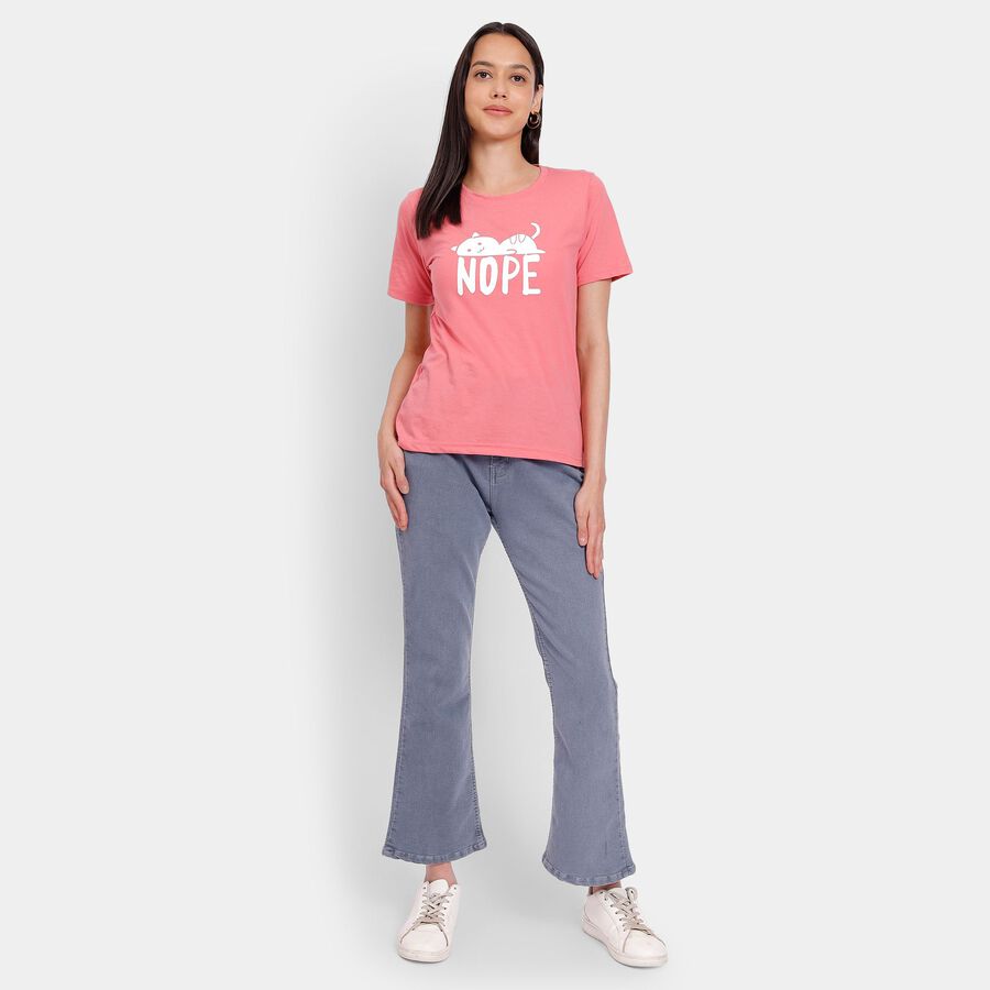 Ladies' Round Neck T-Shirt, Pink, large image number null