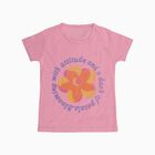 Girls Light Pink Cotton Round Neck Casual T-Shirt, Light Pink, small image number null