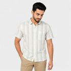 Men's Olive Green Cotton Collar Regular Fit Casual Shirt, Olive, small