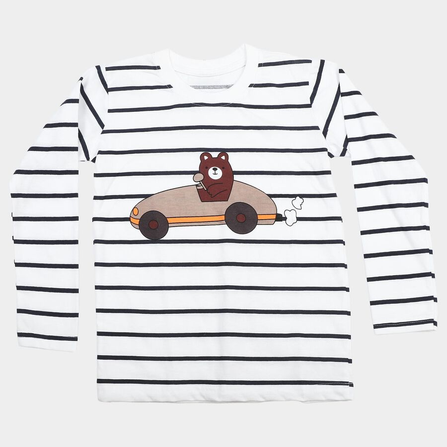 Boys Navy Blue Crew Neck Regular T-Shirt, नेवी ब्लू, large