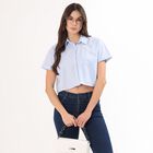 Women's Light Blue Cotton Classic Shirt, Light Blue, small