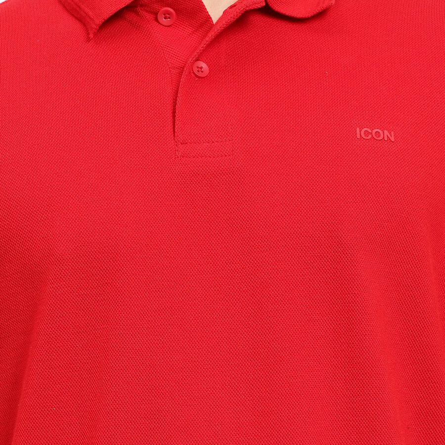 Men's Collared Half Sleeves T-Shirt , Red, large image number null